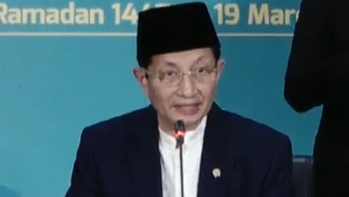 Konferensi pers hasil sidang isbat 1 Syawal 1447 H.