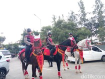 Pasukan Berkuda Perkuat Pengamanan di Rest Area Tol Palikanci