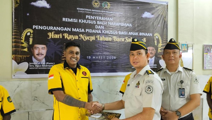 Pemberian remisi khusus hari nyepi di Lapas kelas 1 Medan, Kamis (19/3/2026) (dok Lapas kelas 1 Medan)