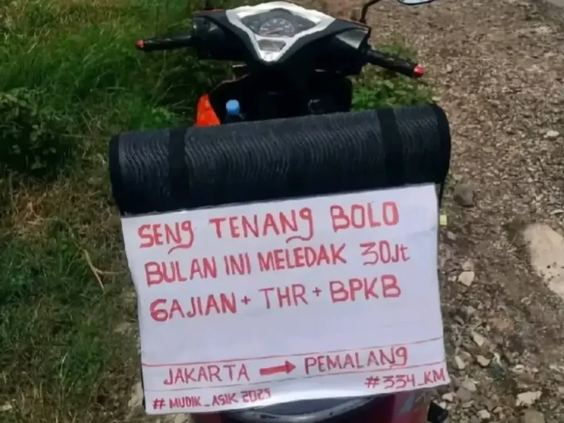 Pesan Kocak Pemotor Mudik Lebaran