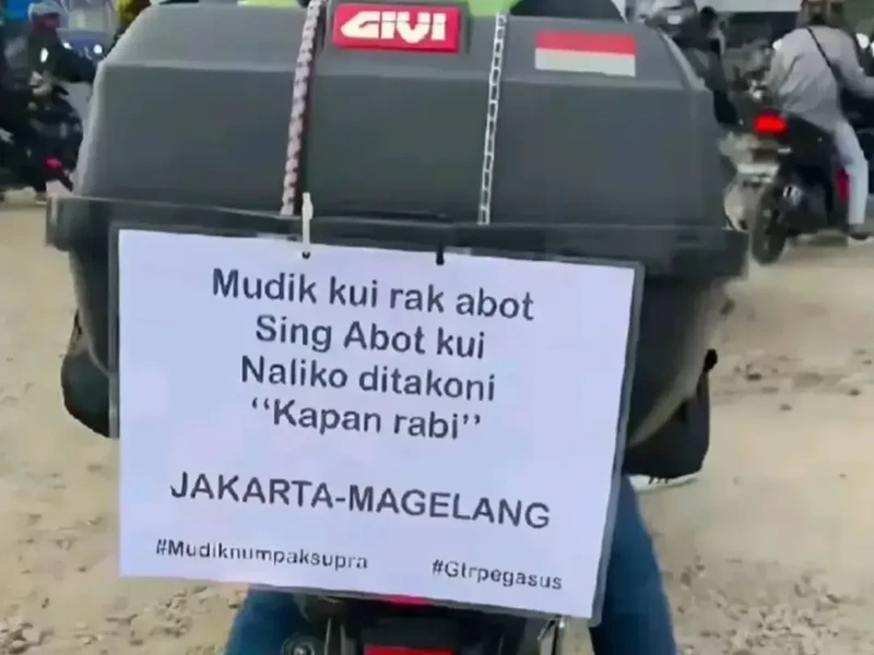 Pesan Kocak Pemotor Mudik Lebaran