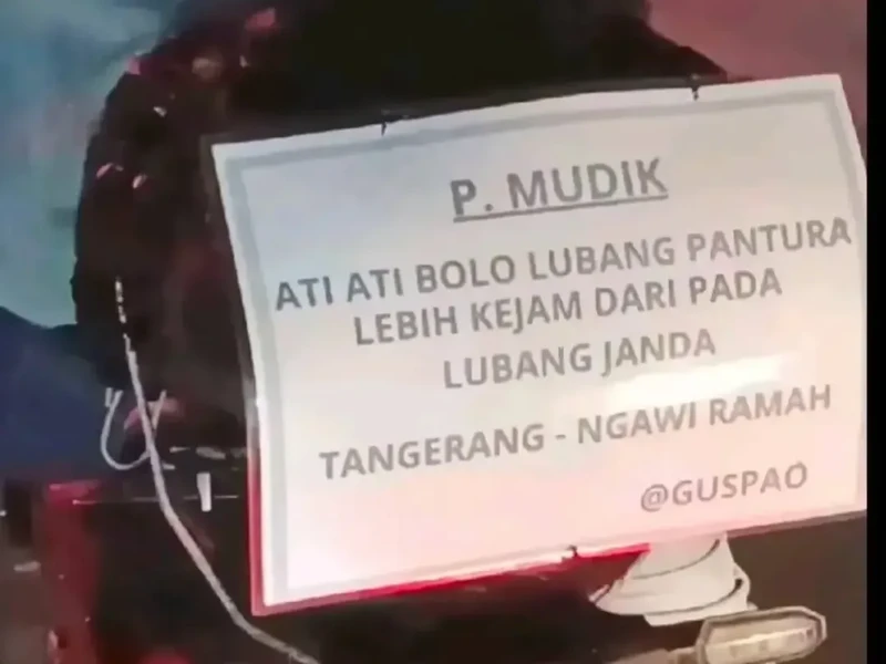 Pesan Kocak Pemotor Mudik Lebaran