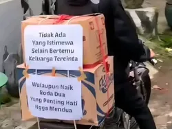 Pesan Kocak Pemotor Mudik Lebaran, Bikin Ngakak!