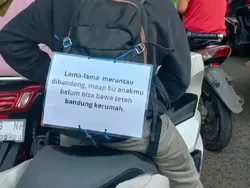 Pesan Kocak Pemotor Mudik Lebaran, Bikin Ngakak!