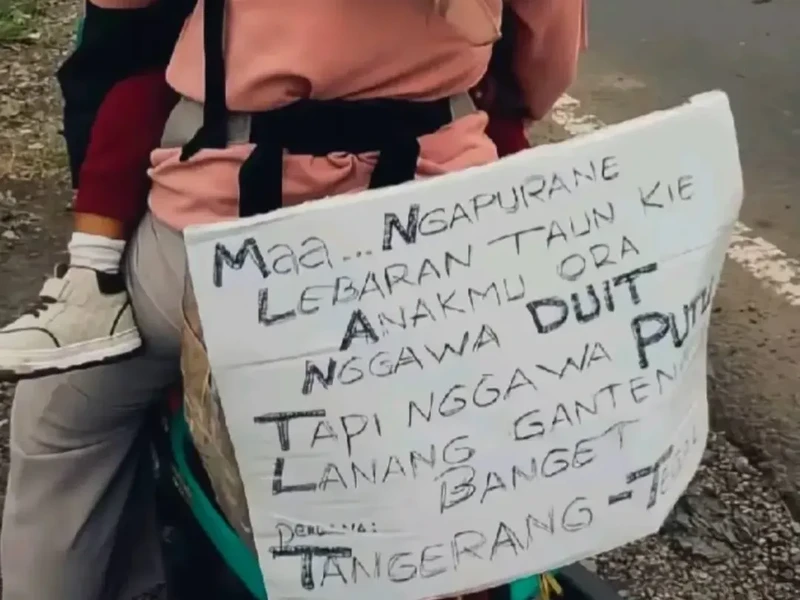 Pesan Kocak Pemotor Mudik Lebaran