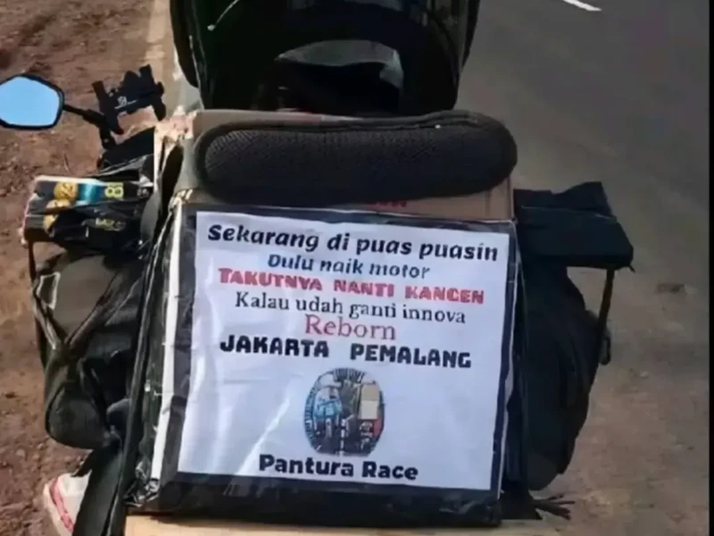Pesan Kocak Pemotor Mudik Lebaran