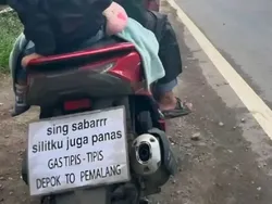 Pesan Kocak Pemotor Mudik Lebaran, Bikin Ngakak!