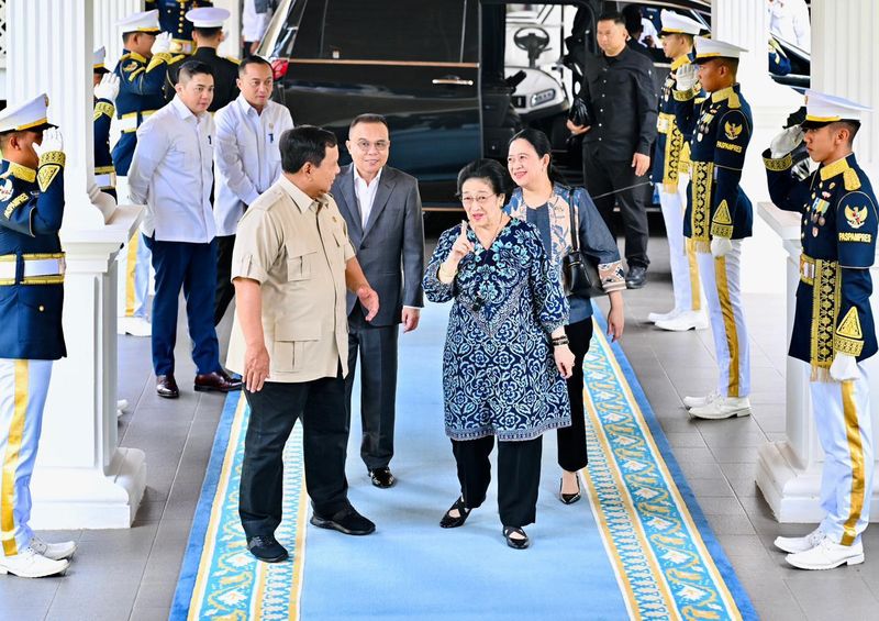 Prabowo menerima kunjungan Megawati di Istana Merdeka, Jakarta, Kamis (19/3/2026).