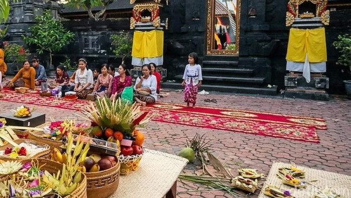 suasana Nyepi umat hindu di pura agung raksa buana Medan (Olivia Andrea/detikSumut)