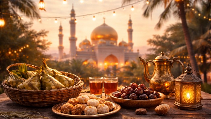 Ilustrasi ucapan selamat Lebaran Idul Fitri.