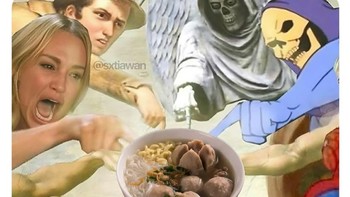 Profit tukang bakso tiap hari lebaran meningkat drastis. Foto: X/@_7890_1