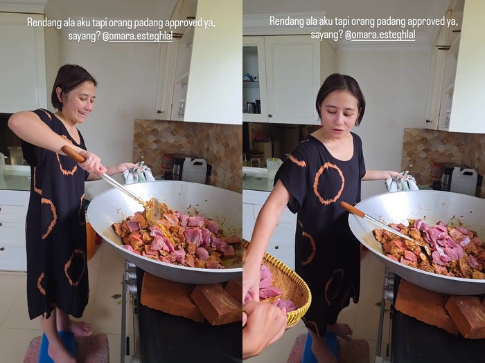 Prilly Latuconsina masak rendang