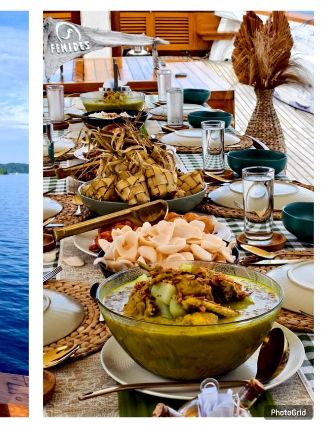 Cinta Laura Lebaran di Atas Kapal Raja Ampat, Tetap Ada Ketupat-Opor!