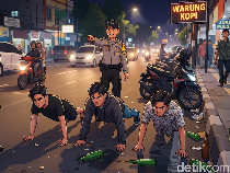 Pemuda Sumedang Disanksi Push Up gegara Mabuk