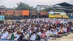 Salat Id di Pangkalan Pasir Dipadati Warga, Suasana Penuh Kebersamaan