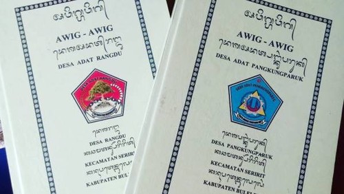 Dokumen awig-awig. (Dok. Disbudpar Buleleng)