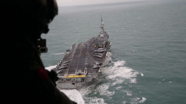 Kapal Induk Prancis, Charles de Gaulle. (Tangkapan Layar Video AFP/AFP TV/Mathieu CHAMPEAU)