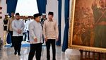Momen Prabowo Sambut SBY-Jokowi saat Open House Lebaran di Istana