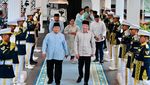 Momen Prabowo Sambut SBY-Jokowi saat Open House Lebaran di Istana