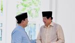 Momen Prabowo Sambut SBY-Jokowi saat Open House Lebaran di Istana