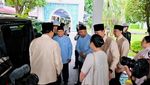 Momen Prabowo Sambut SBY-Jokowi saat Open House Lebaran di Istana