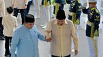 Momen Prabowo Sambut SBY-Jokowi saat Open House Lebaran di Istana