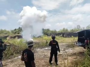 Polres Pamekasan Musnahkan Barang Bukti Bahan Peledak Petasan