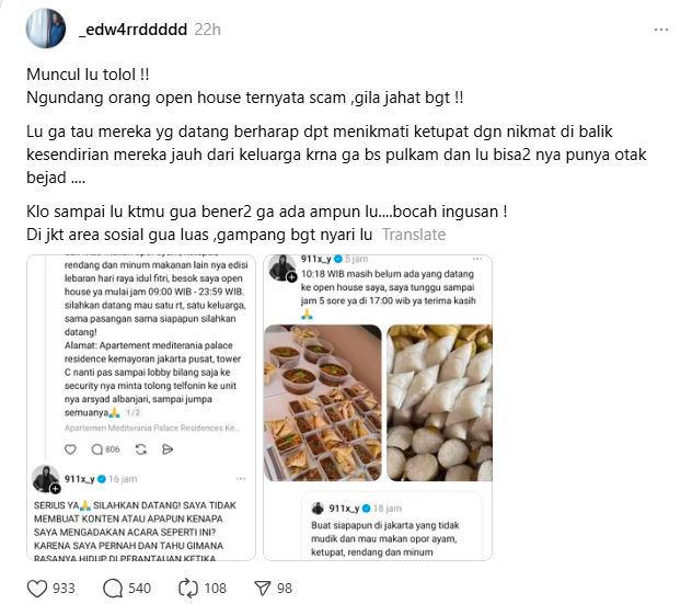 Heboh! Undangan Open House Lebaran Fiktif bikin Netizen Ngamuk