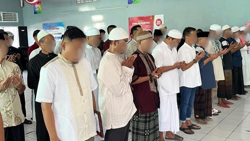 Suasana saat warga binaan menerima remisi di Kupang, NTT.