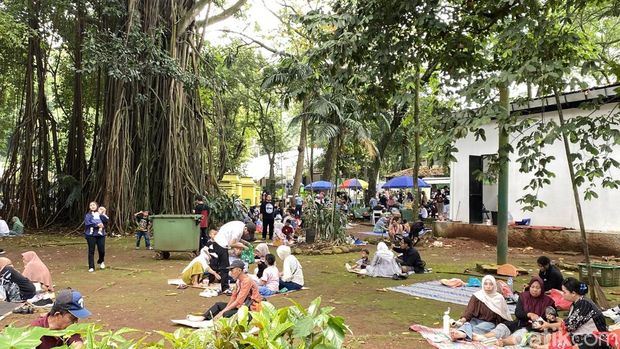 Suasana Ragunan di hari kedua Lebaran. (Devi/detikcom)