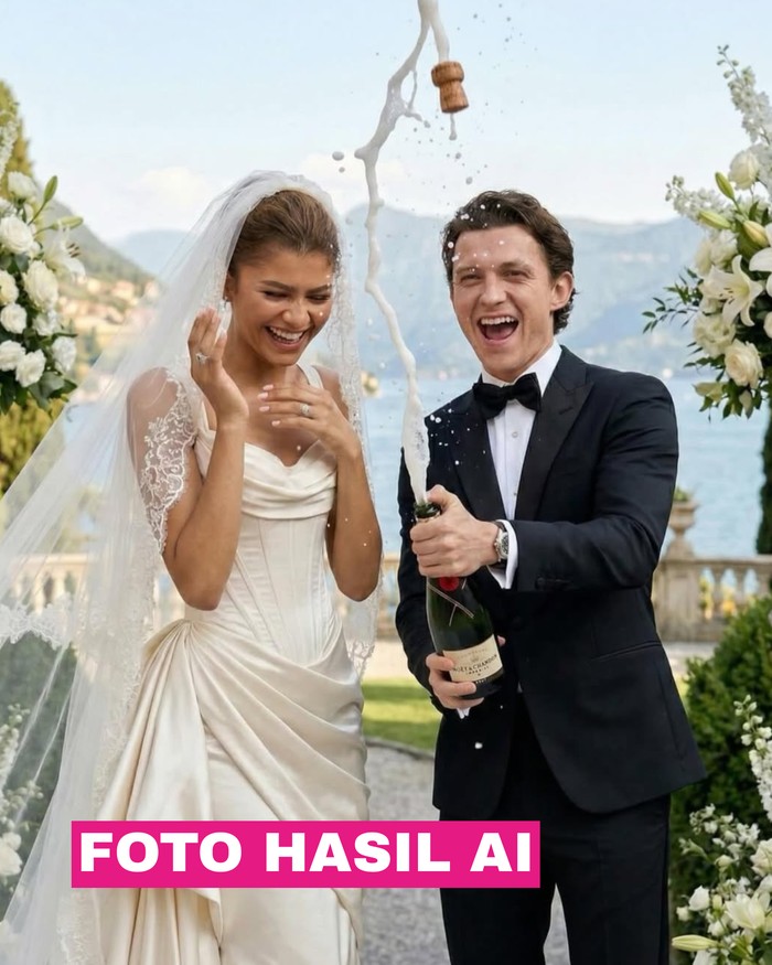 Foto pernikahan hasil AI Tom Holland & Zendaya.