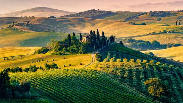 Val d'Orcia di Tuscany, Italia Val d'Orcia di Tuscany, Italia