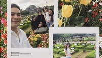 Asmirandah mengajak Jonas dan putri mereka melakukan ziarah ke makam keluarga. Foto: Instagram @asmirandah89