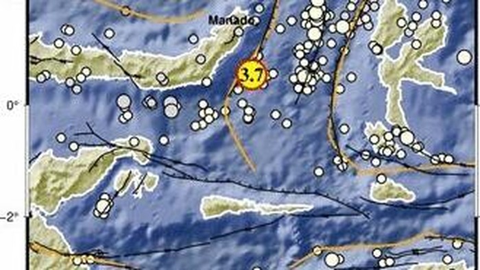 Gempa bumi berkekuatan magnitudo (M) 3,7 mengguncang wilayah Tutuyan.