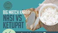 Infografis: Komparasi Nasi Vs Ketupat, Total Kalori hingga Kontribusi Energi