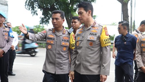 Kapolda Bali Irjen Daniel Adityajaya meninjau Pos Pelayanan Zebra Masceti, Desa Medahan, Kecamatan Blahbatuh, Kabupaten Gianyar, pada Senin (23/3/2026) siang. (Dok. Polres Gianyar)