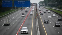 Contraflow diterapkan sejak 23 Maret hingga 29 Maret 2026 untuk mendukung kelancaran arus balik Lebaran. Foto: ANTARA FOTO/Fauzan