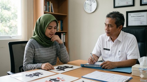 Ilustrasi tes kejiwaan. (Gemini AI)