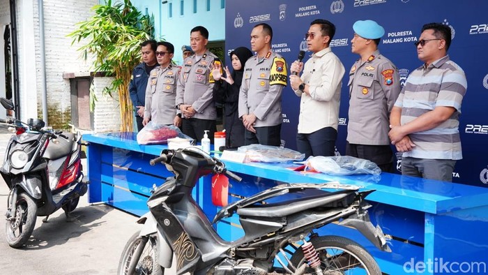 Konferensi pers kasus pembunuhan jukir di Kota Malang