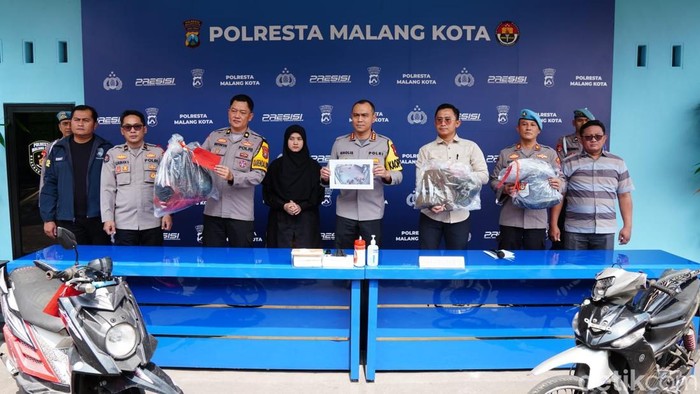 Konferensi pers kasus pembunuhan jukir di Kota Malang