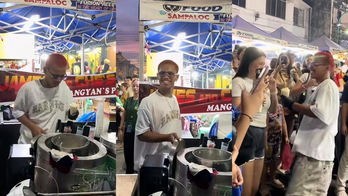 Viral! Penjual Es Nyentrik Mirip Chris Brown di Pasar Malam