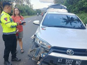 Pemotor di Minahasa Selatan Tabrakan dengan Mobil Usai Lewati Jalan Berlubang