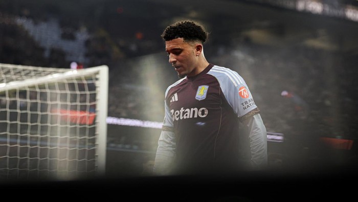 BIRMINGHAM, ENGLAND - MARCH 19: Jadon Sancho of Aston Villa during the UEFA Europa League 2025/26 Round of 16 Second Leg match between Aston Villa FC and Lille OSC at Villa Park on March 19, 2026 in Birmingham, England. (Photo by Alex Pantling - UEFA/UEFA via Getty Images)