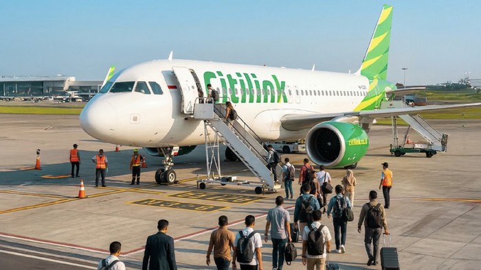 Maskapai Citilink mencatat lebih dari 45.000 penumpang terbang dalam satu hari pada 24 Maret 2026.