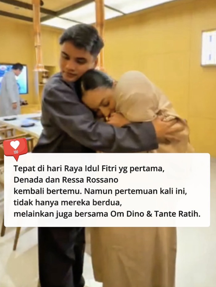 Denada Lebaran dengan Ressa Rizky Rossano dan keluarga.