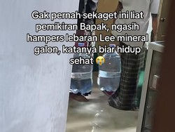 Viral! Bukan Kue Kering, Pria Ini Bagikan Hampers Lebaran 1 Galon Air Mineral