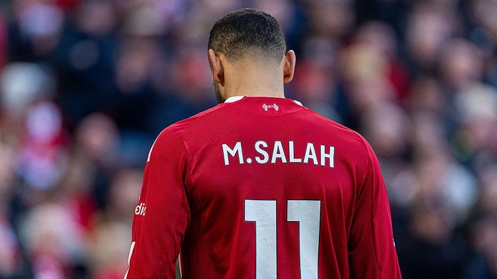 Liverpools Mohamed Salah is seen during the Premier League match between Liverpool and West Ham United at Anfield in Liverpool, England, on February 28, 2026. (Photo by Steven Halliwell/MI News/NurPhoto via Getty Images)
