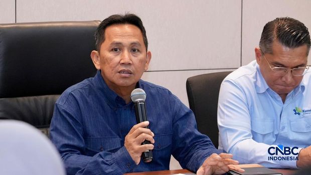 Sekretaris Kementerian Koperasi Ahmad Zabadi di Kemenkop, Rabu (25/3/2026). (CNBC Indonesia/Ferry Sandi)