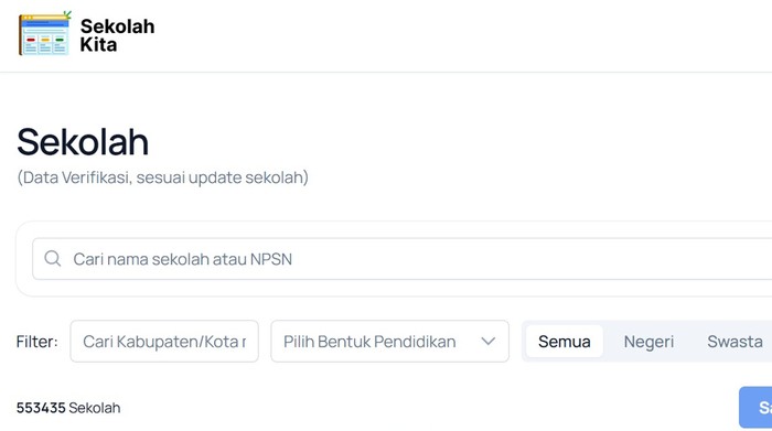 Cek NPSN di Laman Sekolah Kita Pusdatin Kemendikdasmen