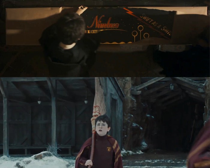 Adegan dalam teaser serial Harry Potter and the Philosopher's Stone.